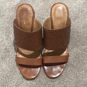Coach Saddle Studded Sandals